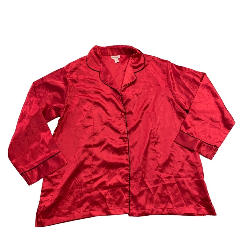 Ashley Stewart | Button Down Pajama Top Size 2X Comfortable Plus Size Red